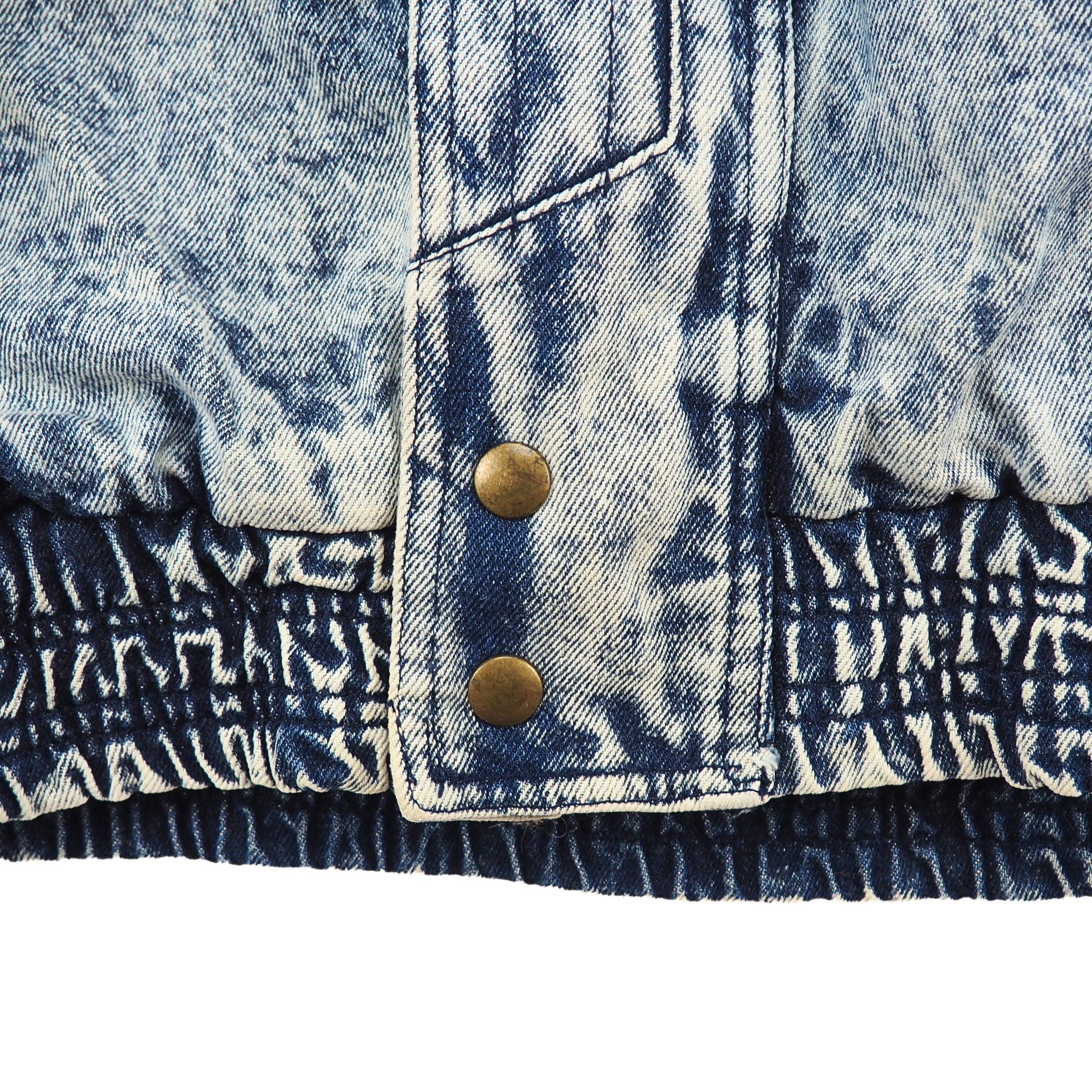 Eagles Ridge Acid Wash Padded Denim Jacket Vintage 90s XL