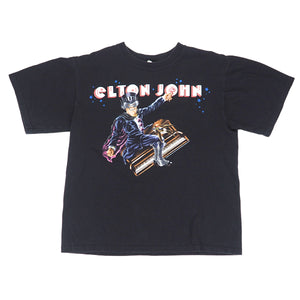 Elton John 2008 Canadian Tour T-Shirt Black Vintage Mens Medium