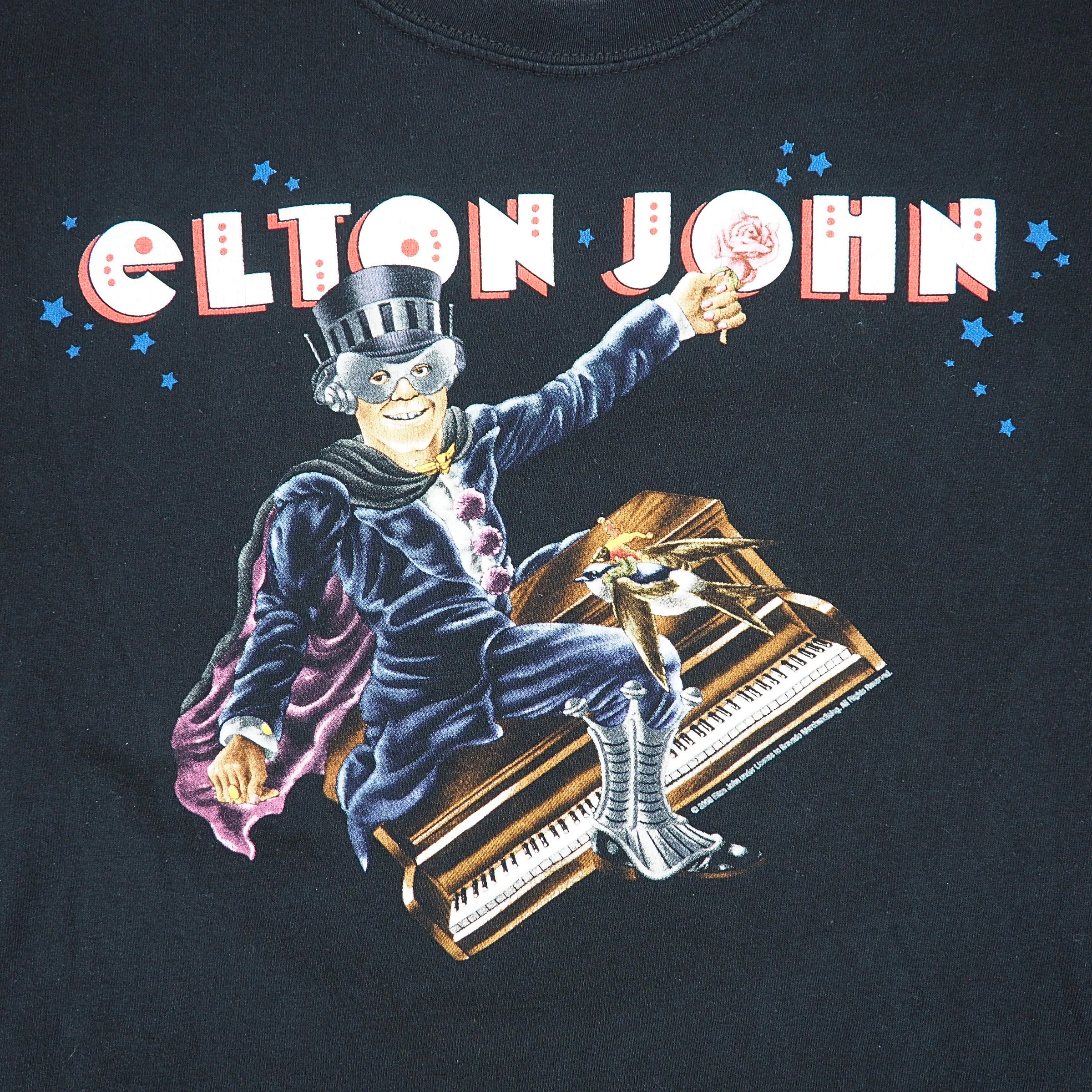 Elton John 2008 Canadian Tour T-Shirt Black Vintage Mens Medium