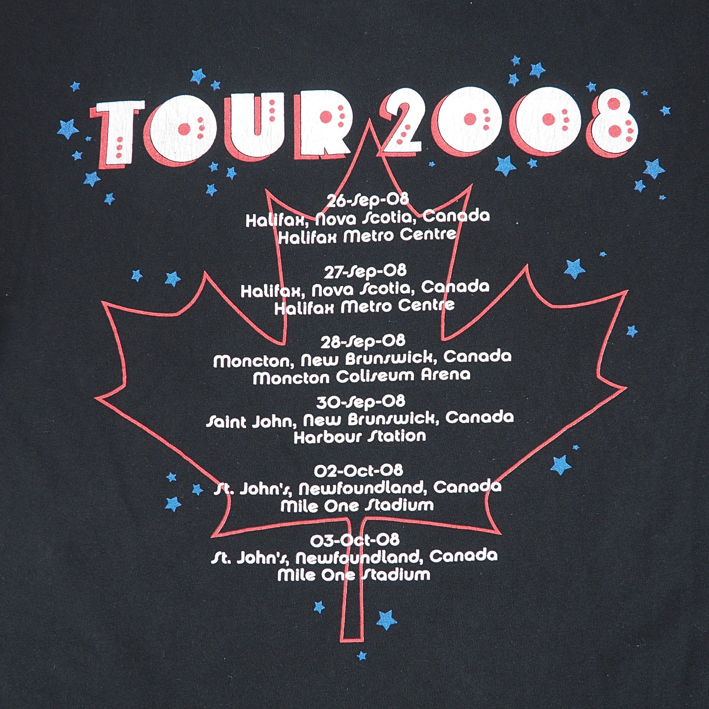 Elton John 2008 Canadian Tour T-Shirt Black Vintage Mens Medium