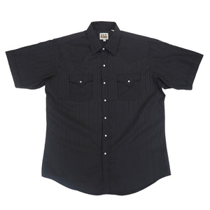 Ely Cattleman Pearl Snap Cowboy Western Shirt Black Vintage Mens Large