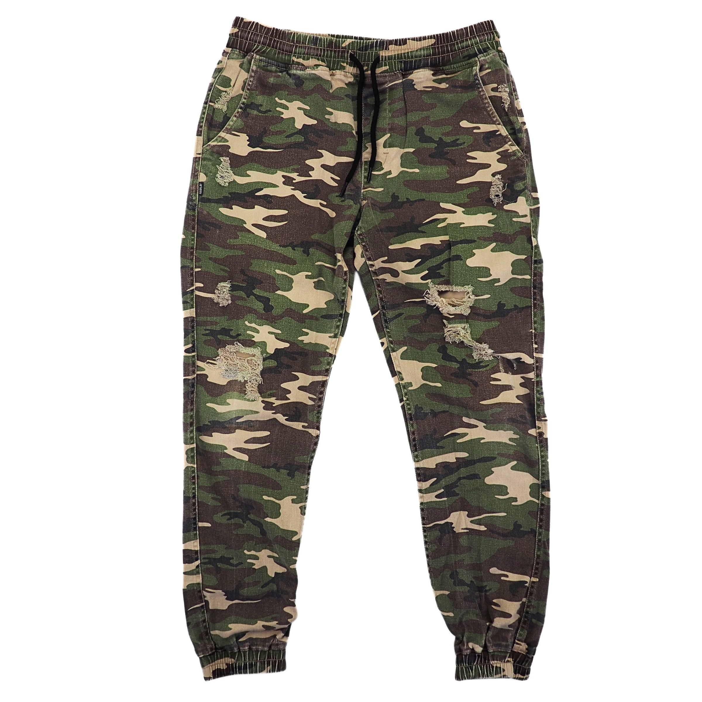 Camouflage pants on a white background