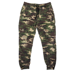 Fairplay Distressed Woodland Camouflage Jogger Pants Medium W32
