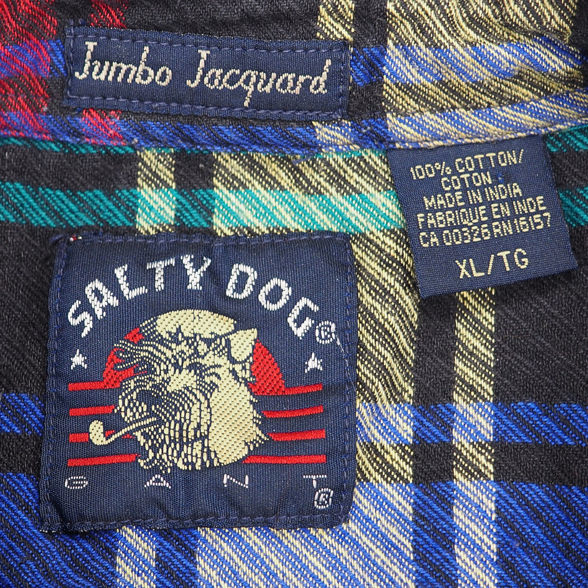 GANT Vintage 90s Salty Dog Jumbo Jacquard Shirt Multicolour Plaid XL