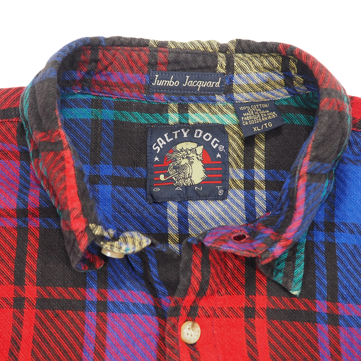 GANT Vintage 90s Salty Dog Jumbo Jacquard Shirt Multicolour Plaid XL
