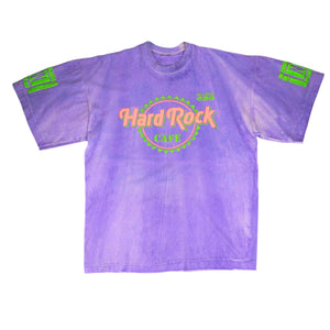 Hard Rock Cafe Vallarta Mexico Single Stitch Neon Graphic Puff Print T-Shirt XL
