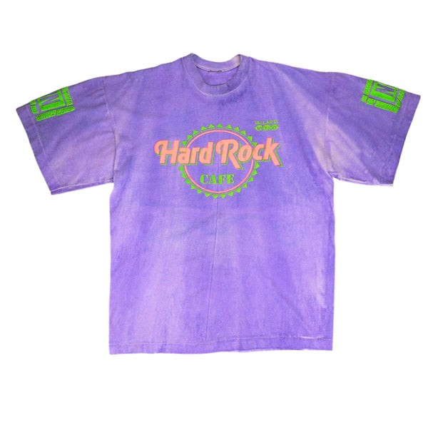 Hard Rock Cafe Vallarta Mexico Single Stitch Neon Graphic Puff Print T-Shirt XL