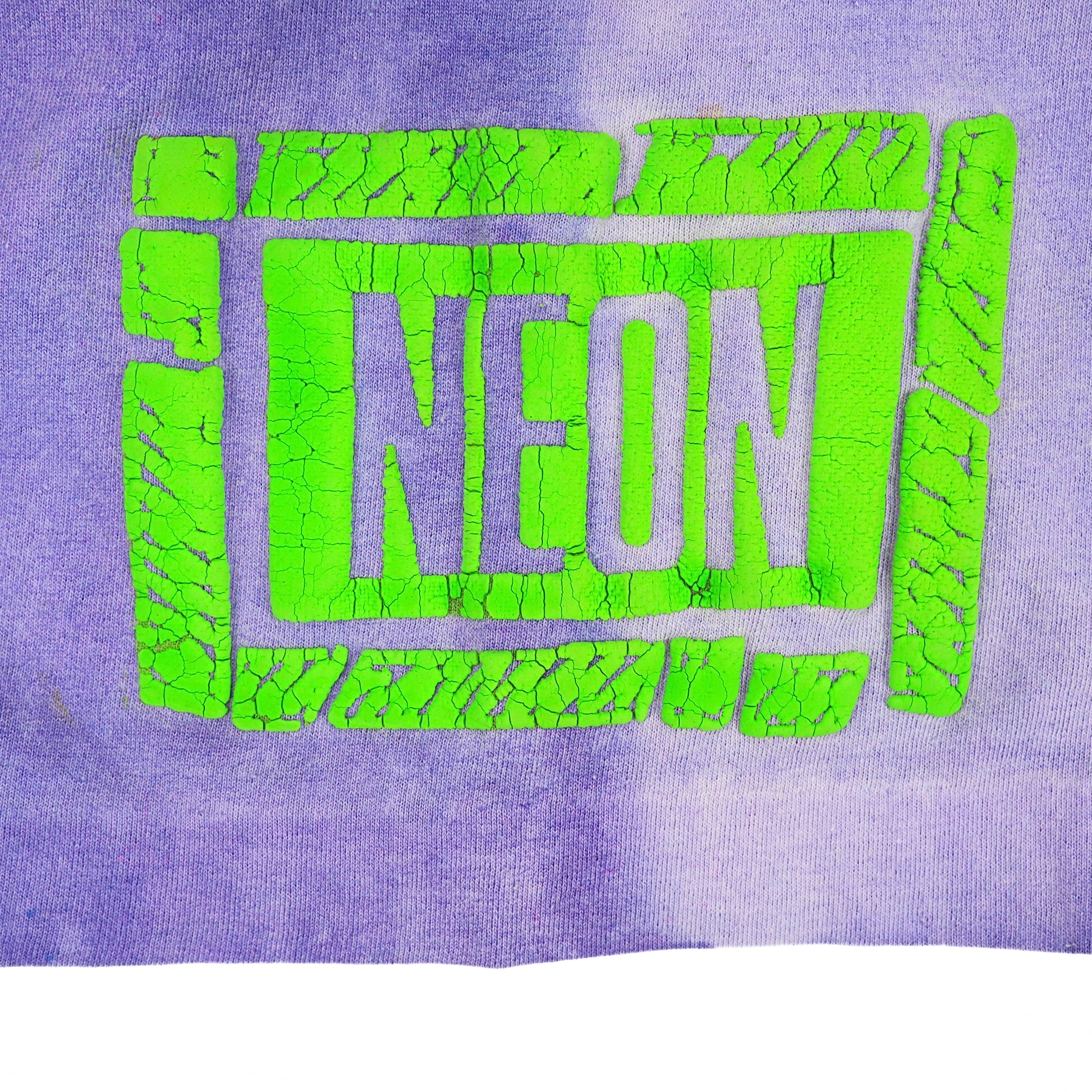 Hard Rock Cafe Vallarta Mexico Single Stitch Neon Graphic Puff Print T-Shirt XL