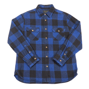 JACHS New York Buffalo Check Flannel Shirt Blue Black L