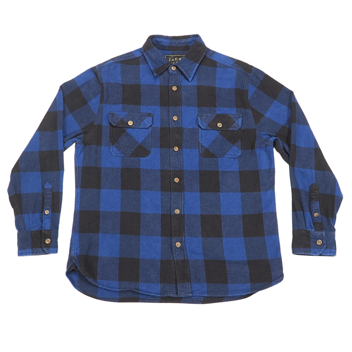 JACHS New York Buffalo Check Flannel Shirt Blue Black L