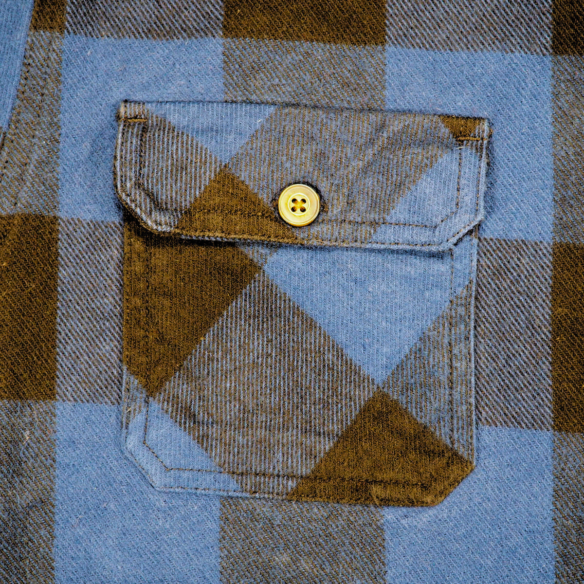 JACHS New York Buffalo Check Flannel Shirt Blue Black L