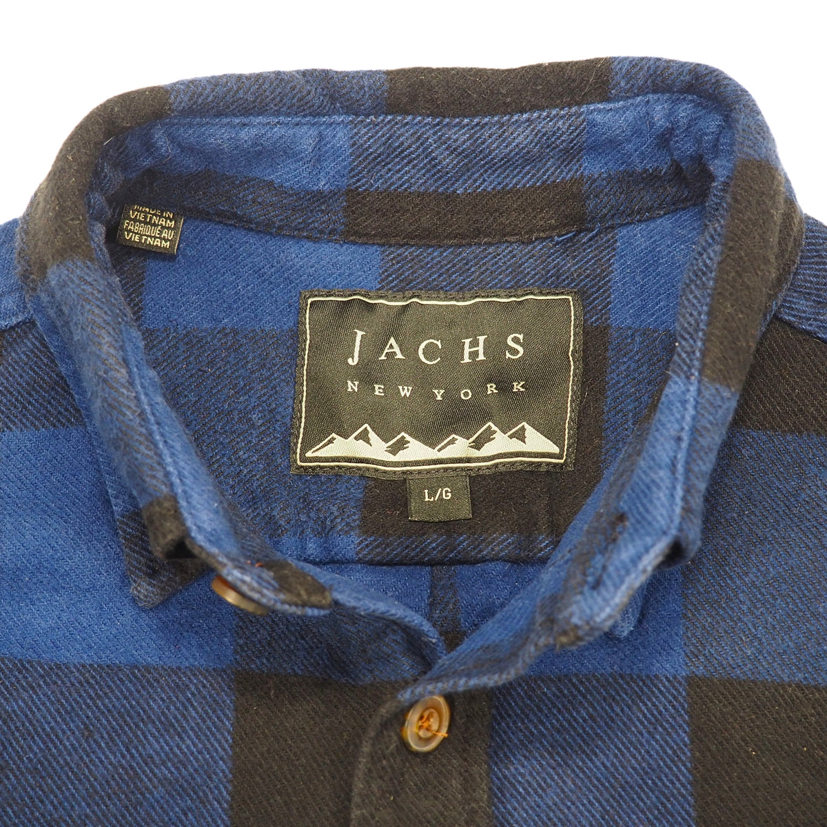 JACHS New York Buffalo Check Flannel Shirt Blue Black L