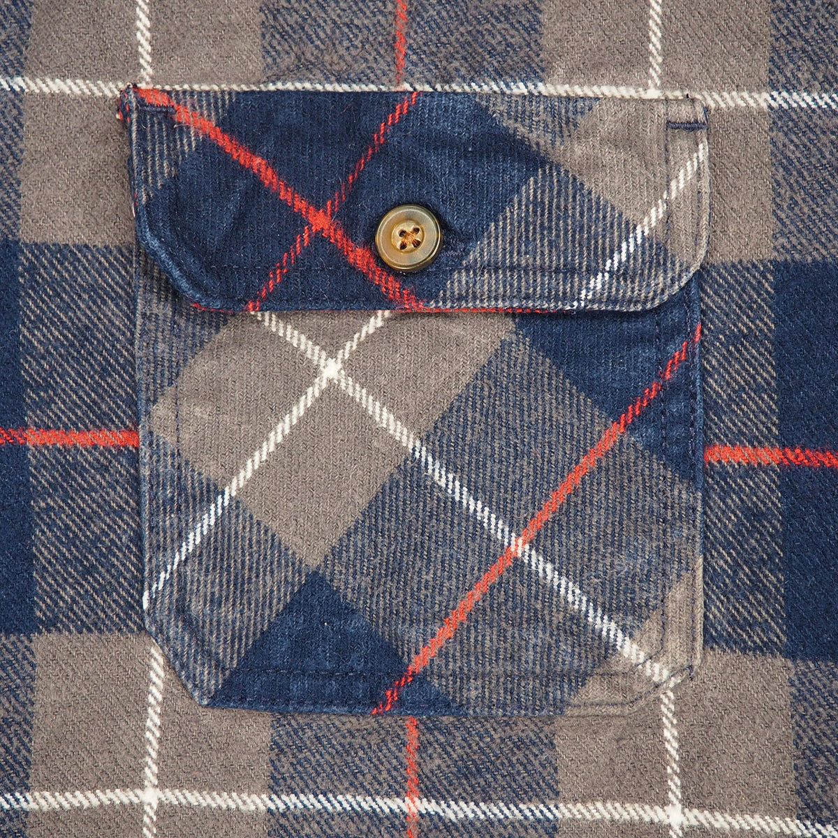 JACHS New York Buffalo Check Flannel Shirt Navy Grey Red L