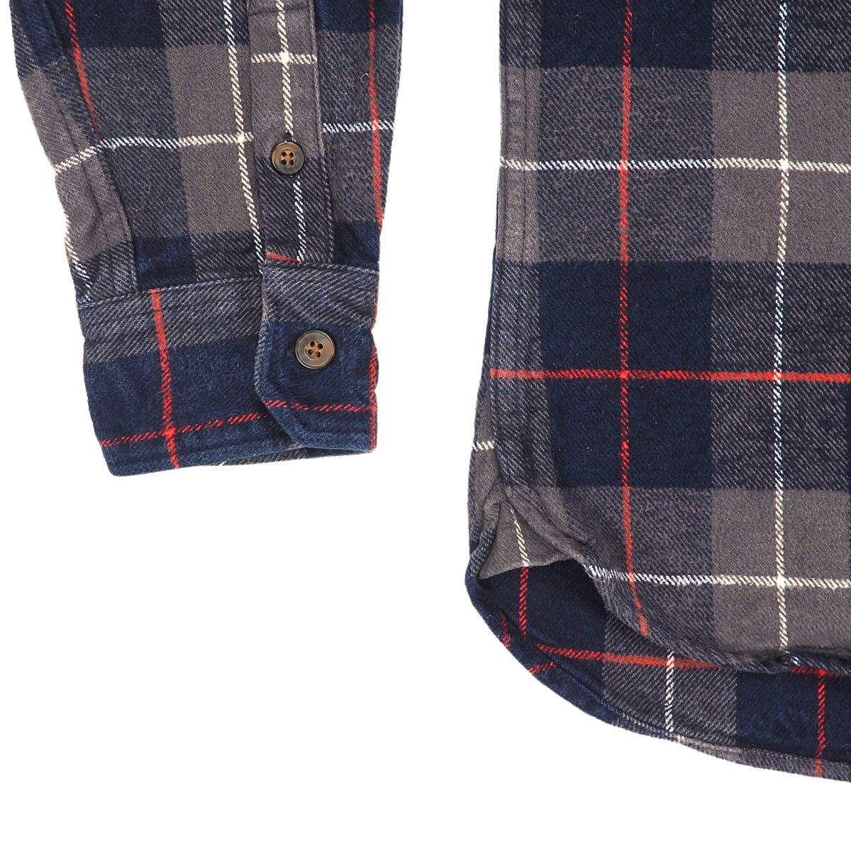 JACHS New York Buffalo Check Flannel Shirt Navy Grey Red L