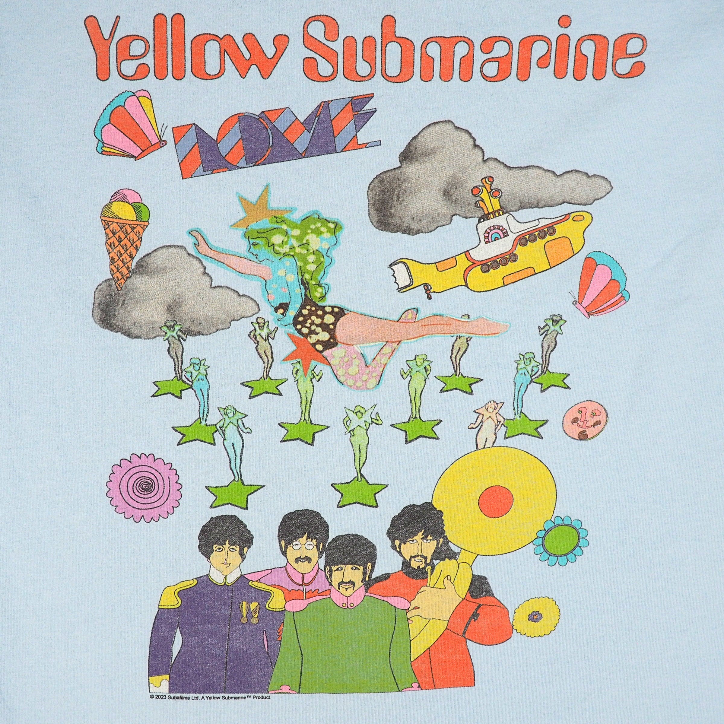 Junk Food Tees The Beatles Yellow Submarine T-Shirt Blue Mens Medium