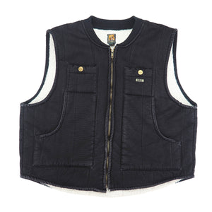 Kodiak Klimbers Sherpa Lined Duck Canvas Work Vest Black L
