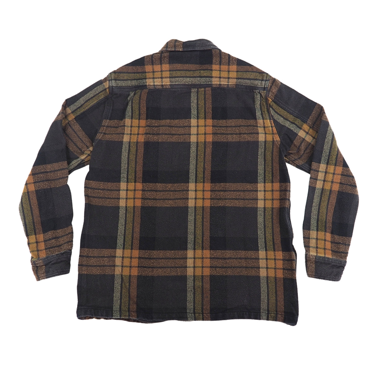 Kolby Plaid Cotton Shirt Chore Jacket Charcoal Rust Tan M fits S