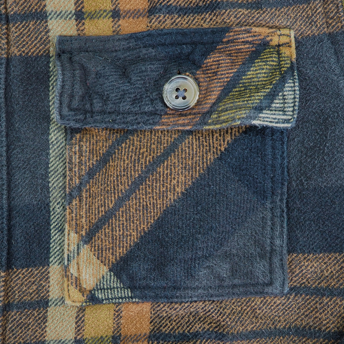 Kolby Plaid Cotton Shirt Chore Jacket Charcoal Rust Tan M fits S
