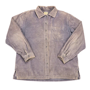 L.L.Bean Wide Wale Corduroy Shirt Faded Slate Blue Grey Womens M