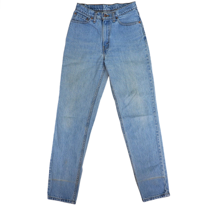 Pair of blue jeans on a white background