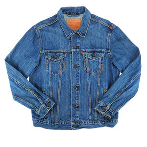 Levi's Red Tab Premium Retail Denim Trucker Jacket Faded Indigo Washed Denim 00s 10s L