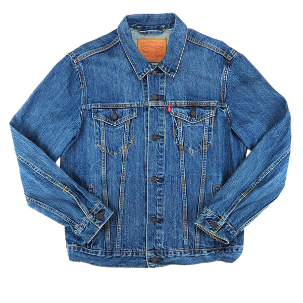 Levi's Red Tab Premium Retail Denim Trucker Jacket Faded Indigo Washed Denim 00s 10s L