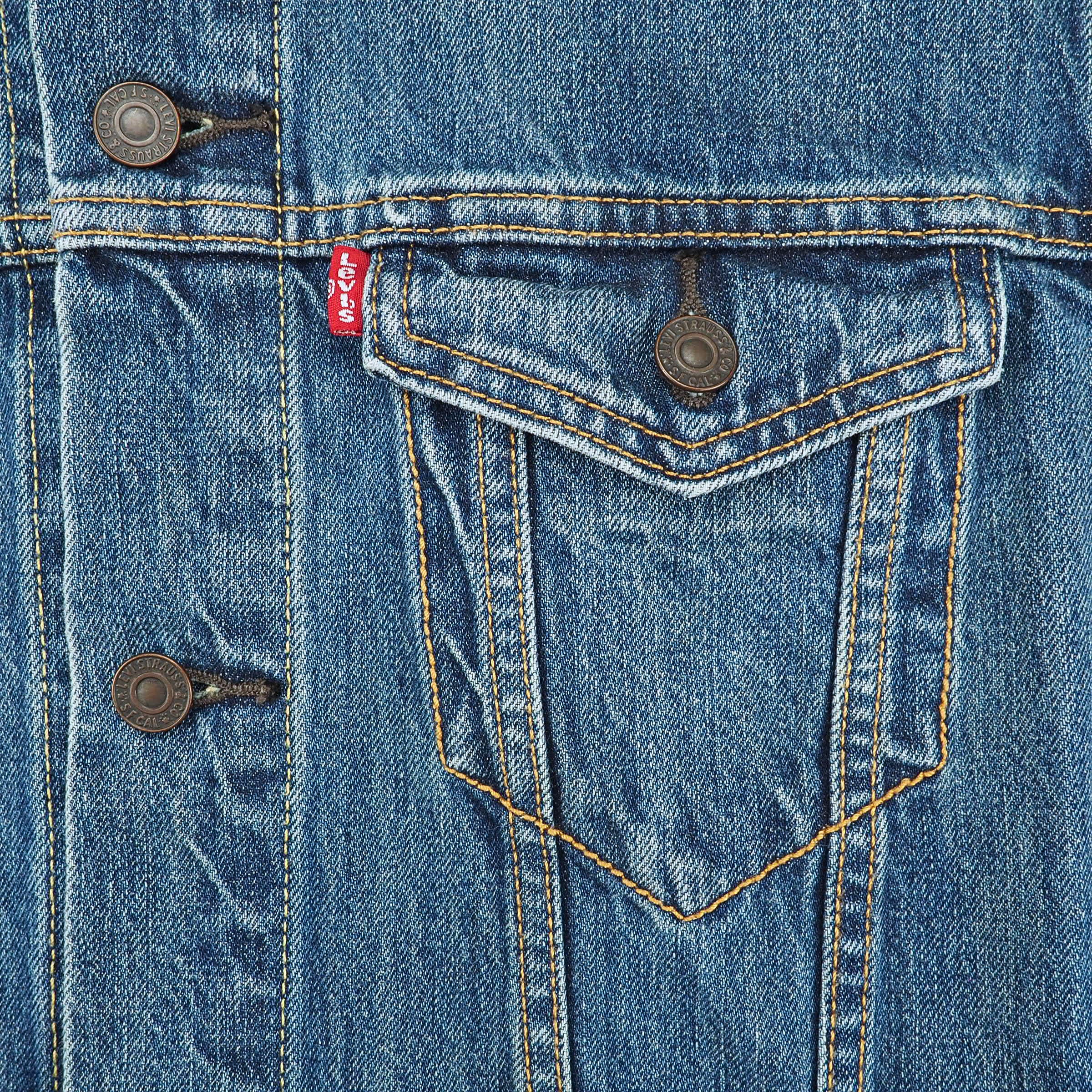 Levi's Red Tab Premium Retail Denim Trucker Jacket Faded Indigo Washed Denim 00s 10s L
