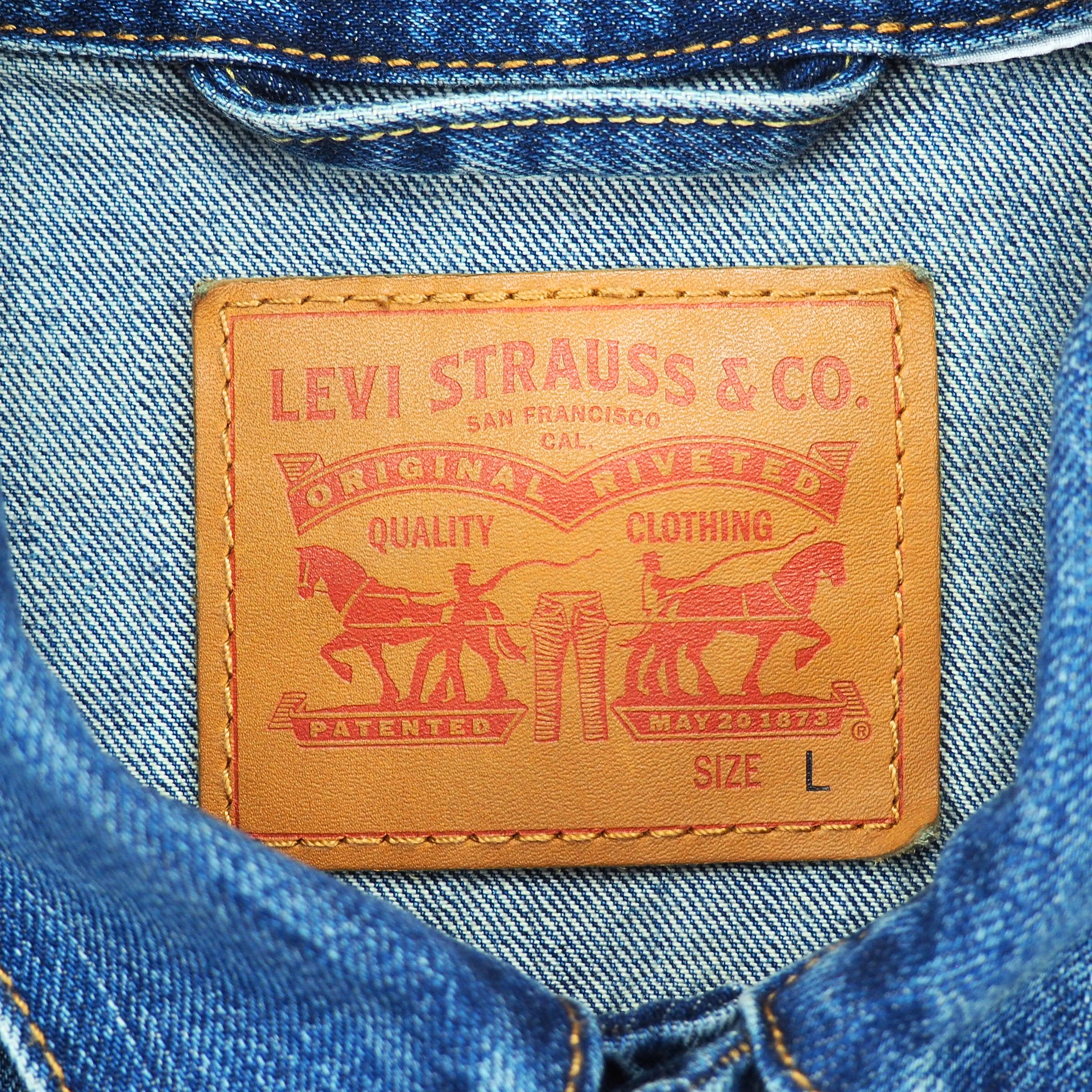 Levi's Red Tab Premium Retail Denim Trucker Jacket Faded Indigo Washed Denim 00s 10s L