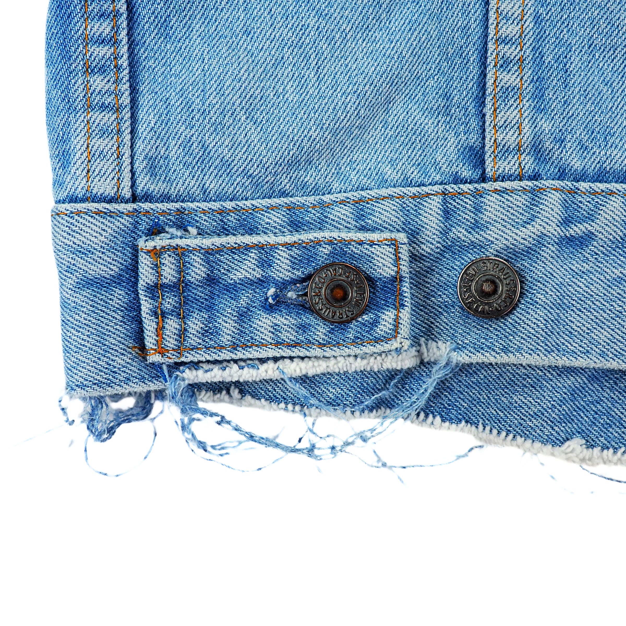 Levi's Type III Trucker Denim Jean Jacket Distressed Custom Vintage 80s 42 Large