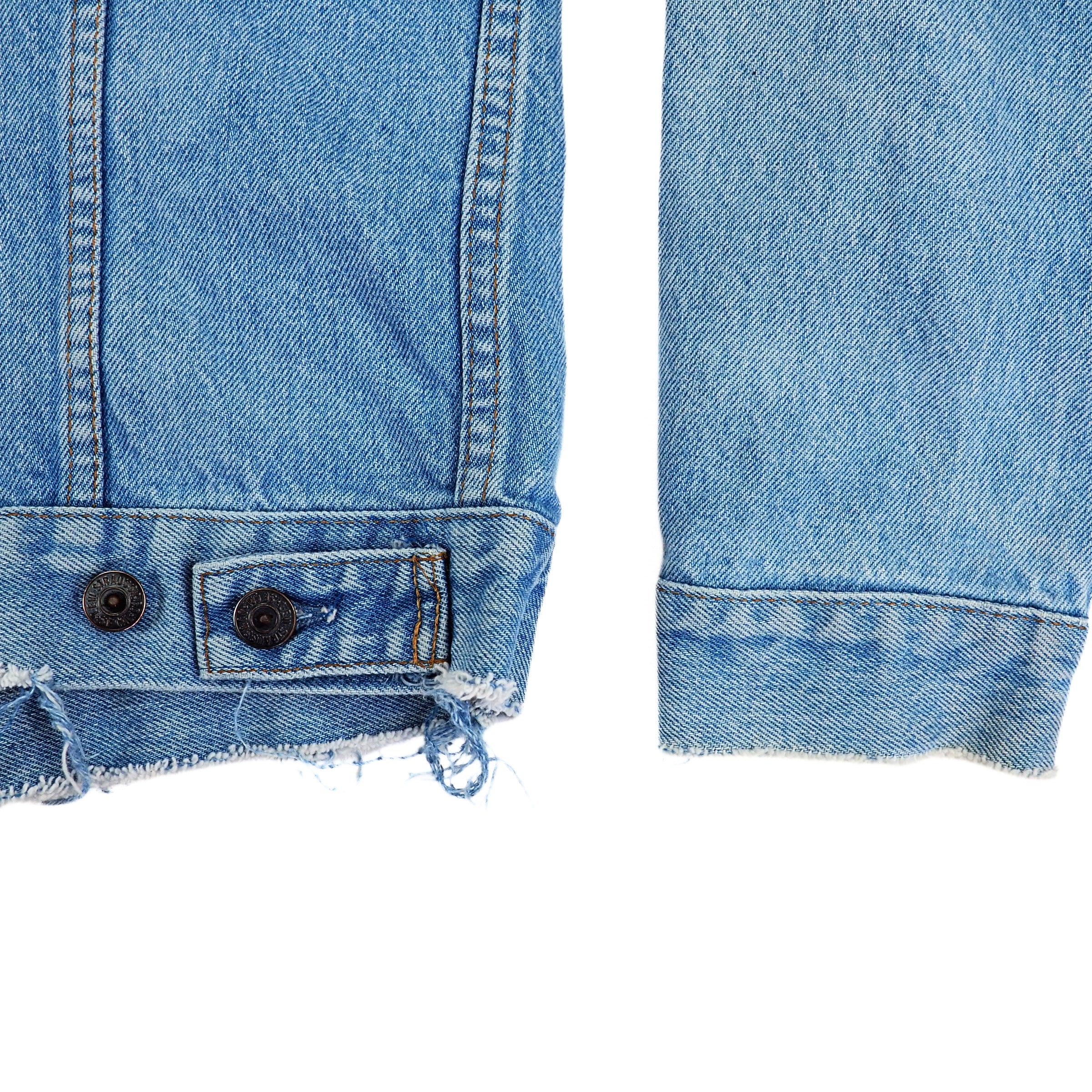 Levi's Type III Trucker Denim Jean Jacket Distressed Custom Vintage 80s 42 Large