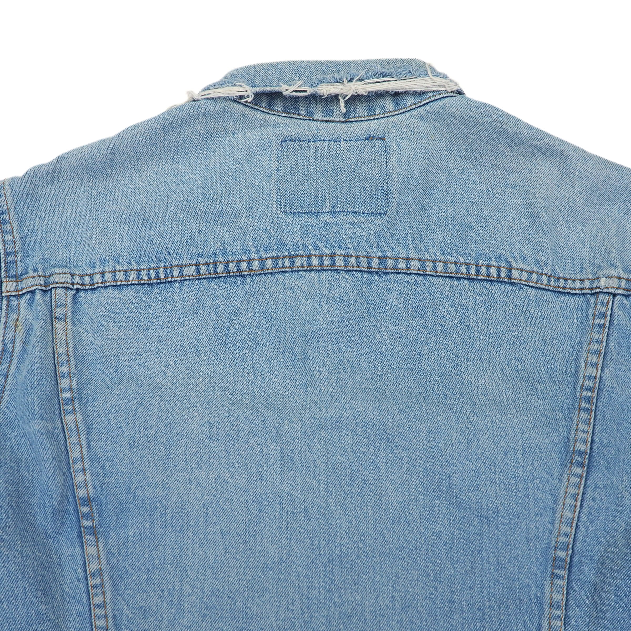Levi's Type III Trucker Denim Jean Jacket Distressed Custom Vintage 80s 42 Large