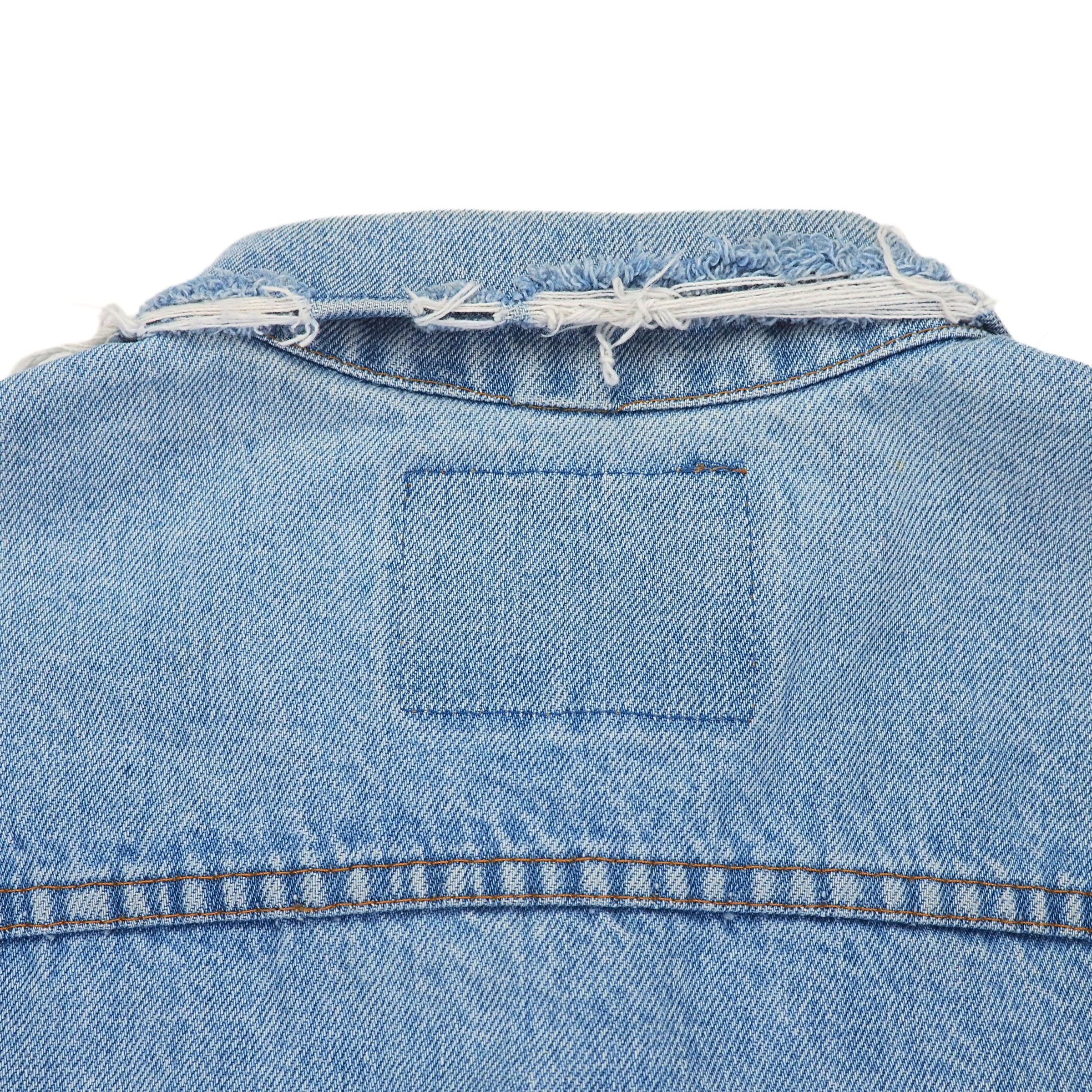 Levi's Type III Trucker Denim Jean Jacket Distressed Custom Vintage 80s 42 Large