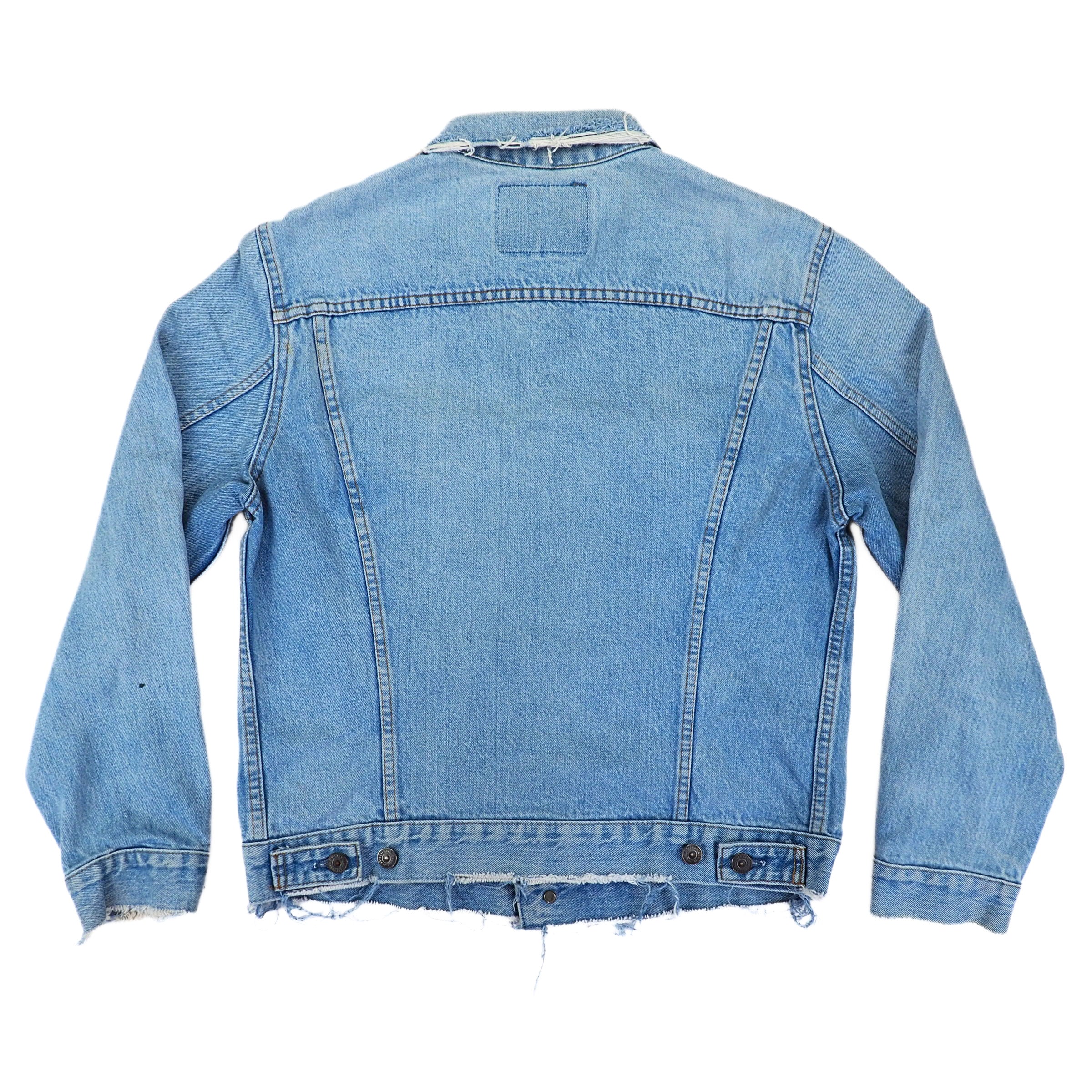 Levi's Type III Trucker Denim Jean Jacket Distressed Custom Vintage 80s 42 Large