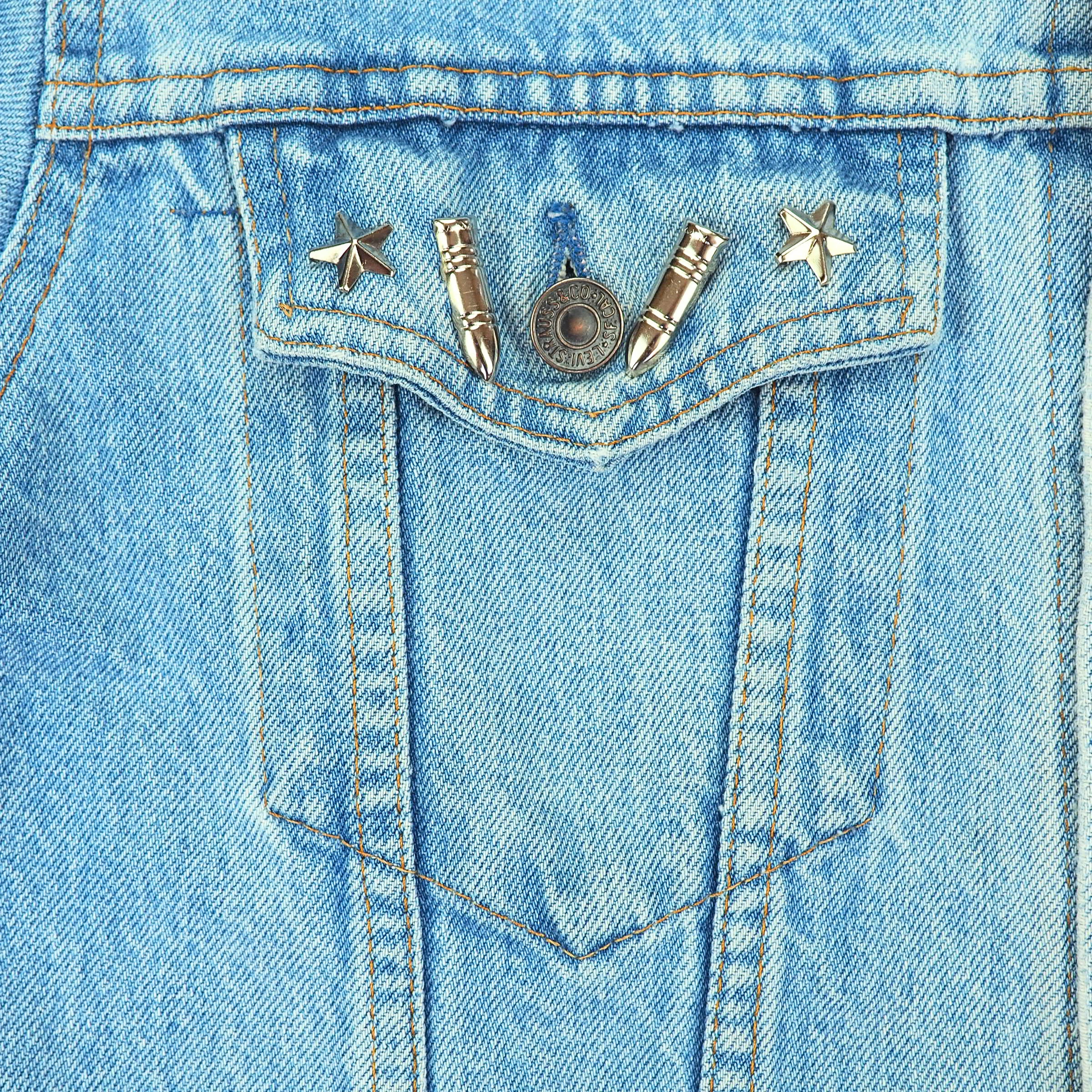 Levi's Type III Trucker Denim Jean Jacket Distressed Custom Vintage 80s 42 Large