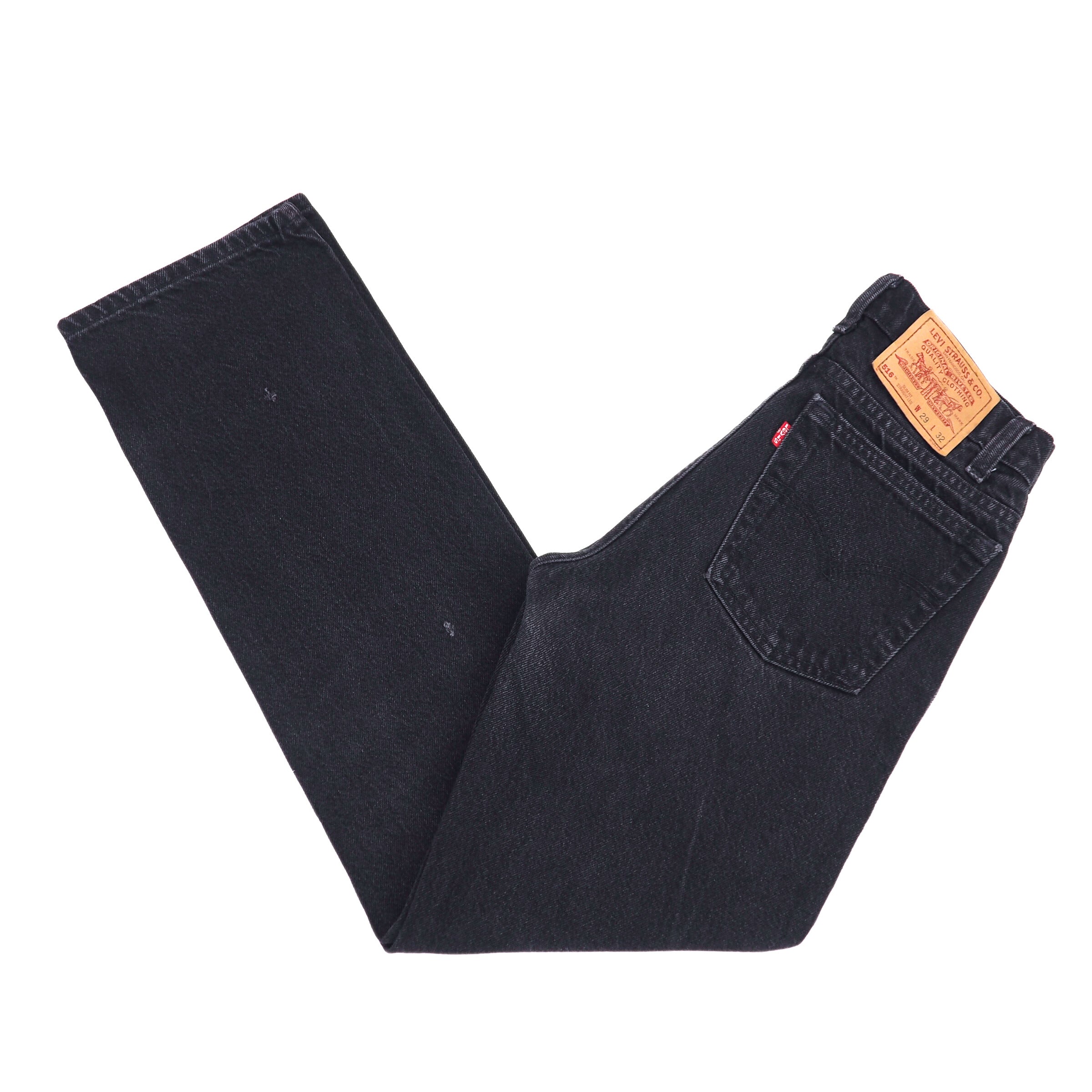 Levi's 516 Red Tab Black Denim Jeans Authentic 90s Vintage Mens W29 L32
