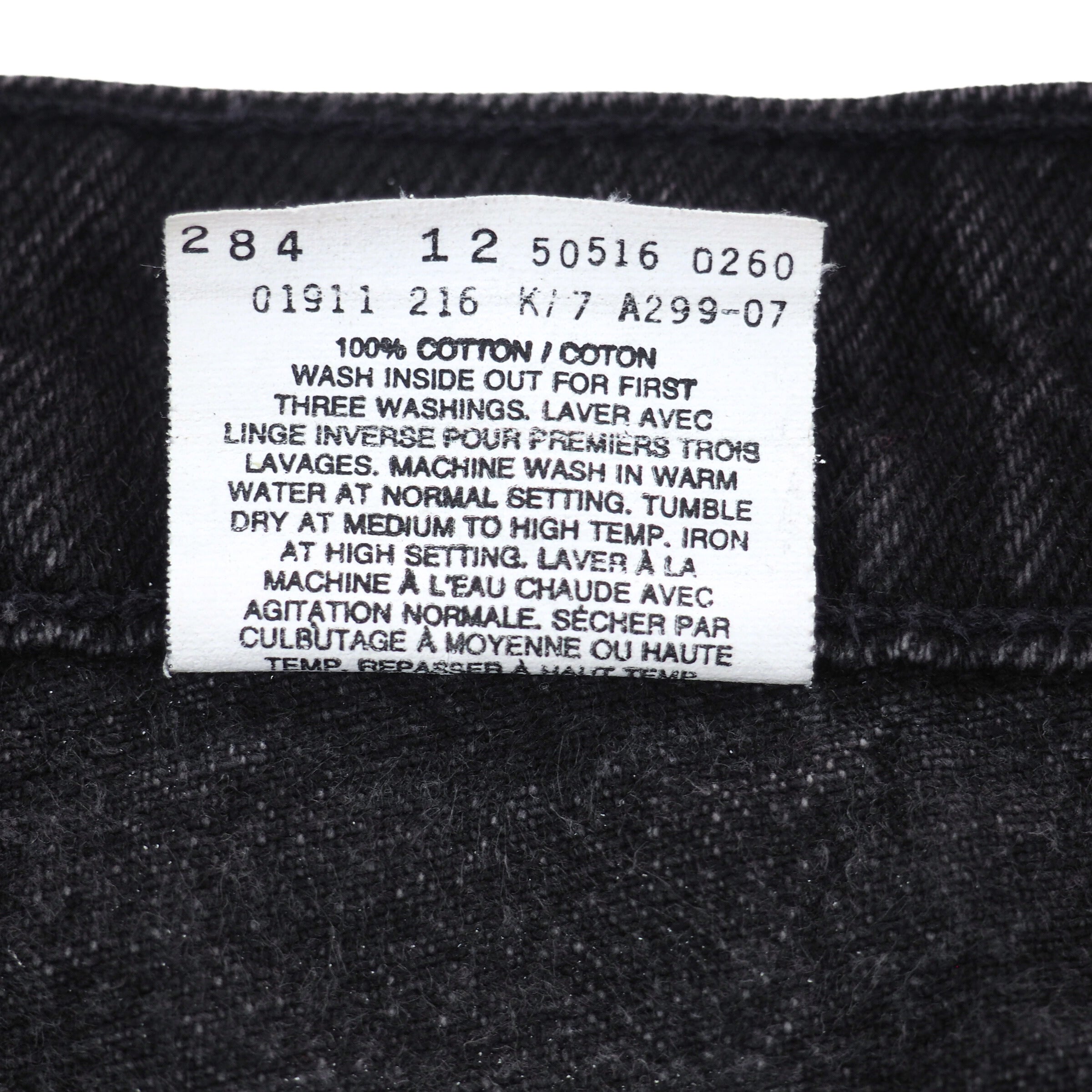 Levi's 516 Red Tab Black Denim Jeans Authentic 90s Vintage Mens W29 L32