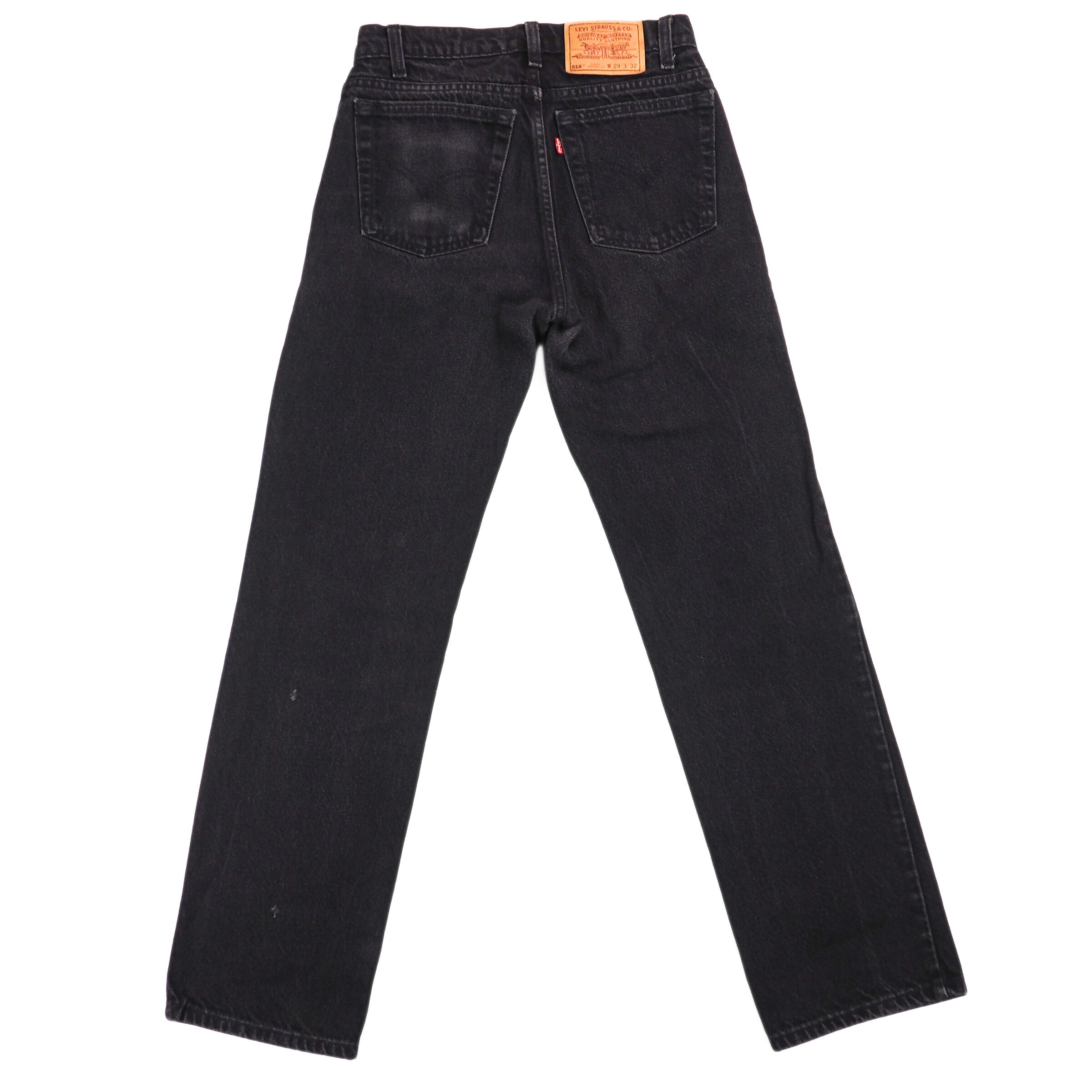Levi's 516 Red Tab Black Denim Jeans Authentic 90s Vintage Mens W29 L32