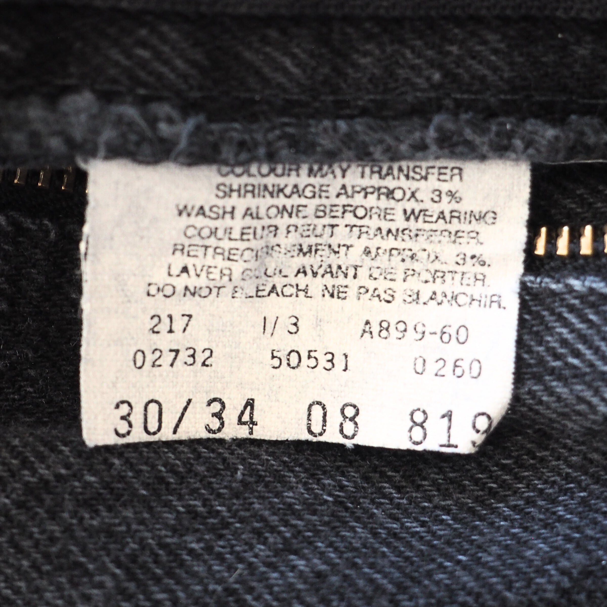 Levi's 531 Red Tab Black Denim Jeans Authentic 90s Vintage Mens W30 L34