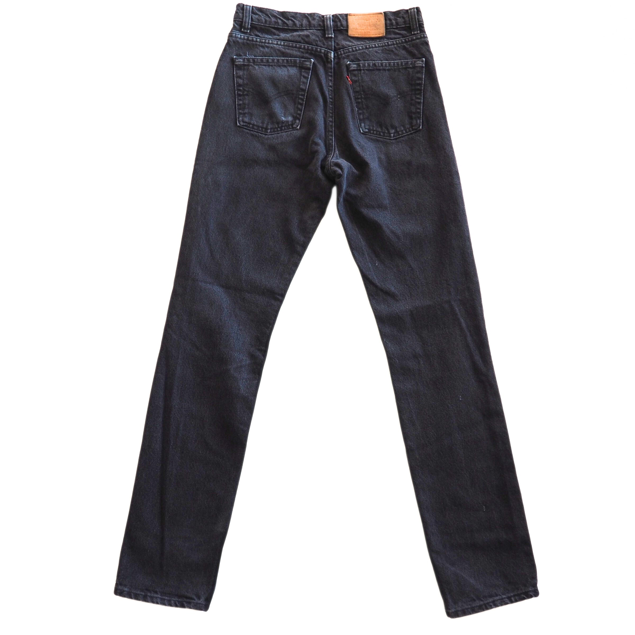 Levi's 531 Red Tab Black Denim Jeans Authentic 90s Vintage Mens W30 L34