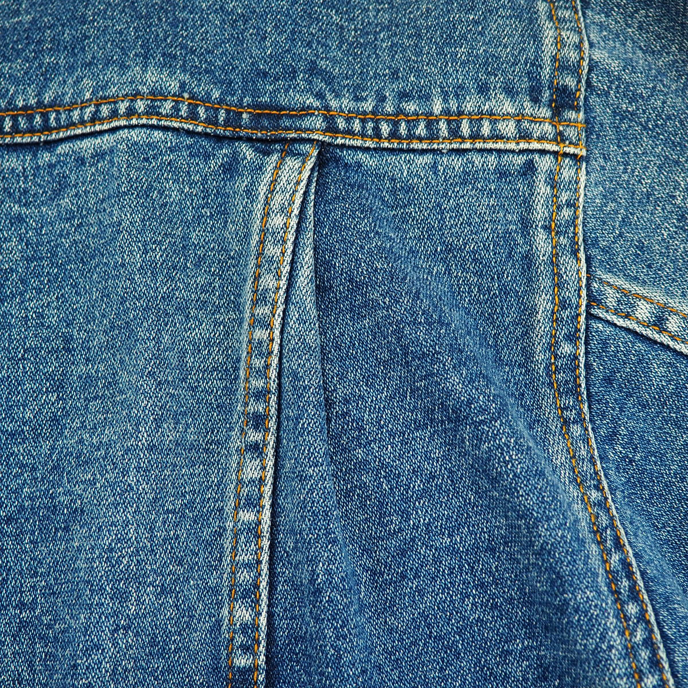 Linson Denim Trucker Jacket with Corduroy Collar & Cuffs Vintage 90s Large