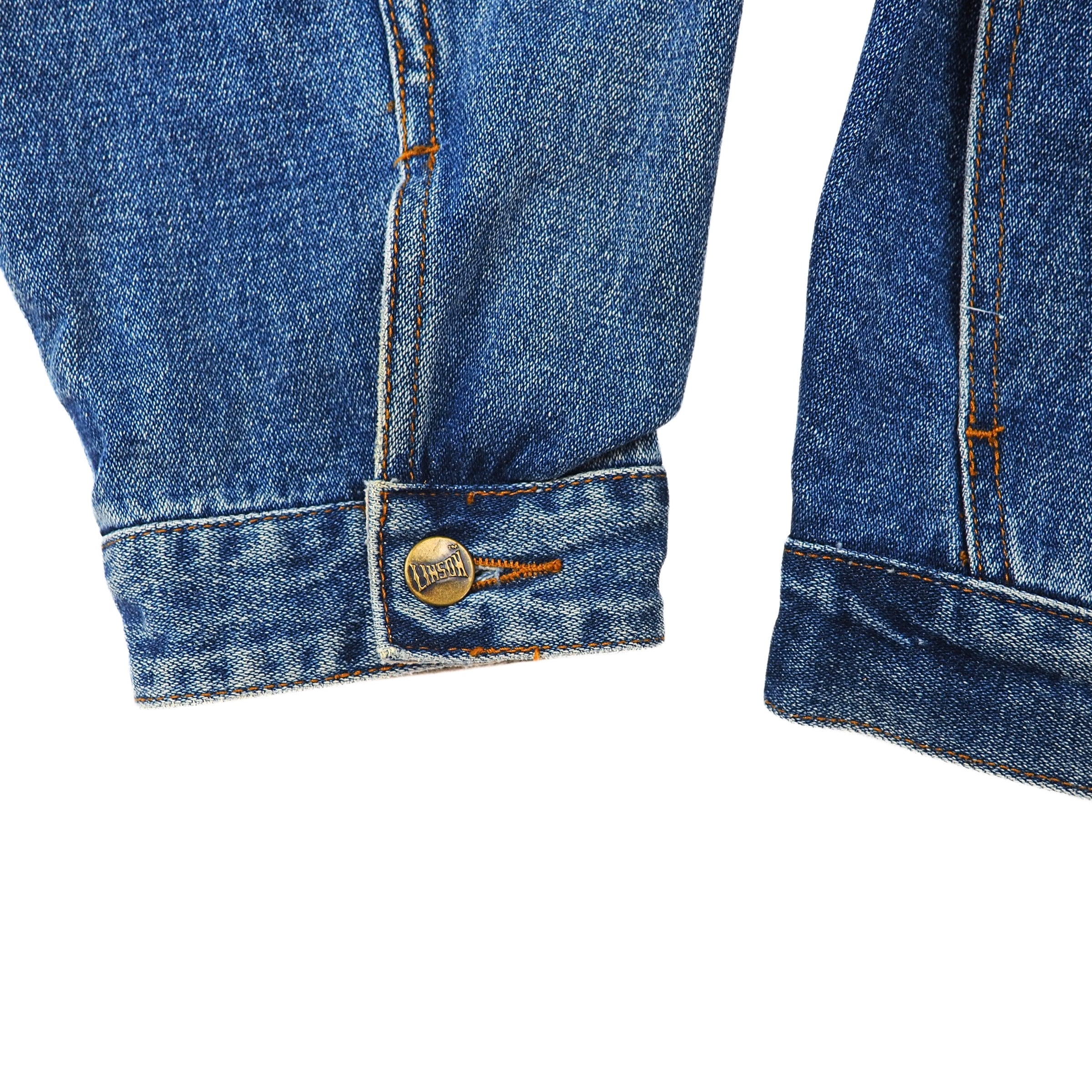 Linson Denim Trucker Jacket with Corduroy Collar & Cuffs Vintage 90s Large