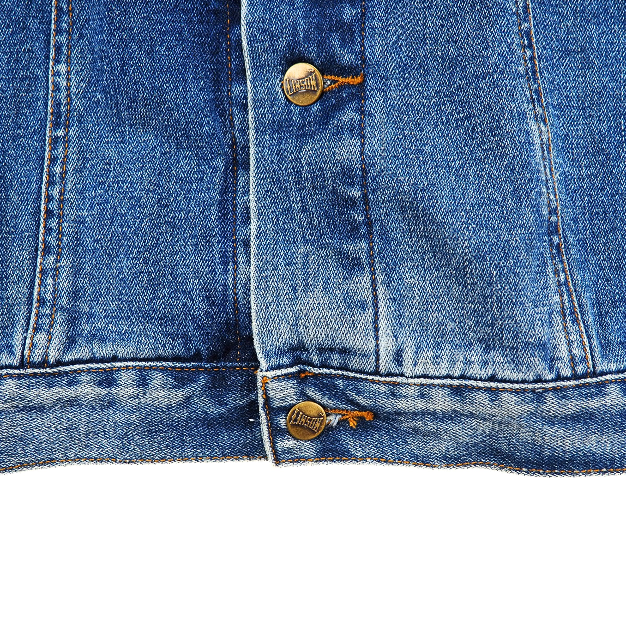 Linson Denim Trucker Jacket with Corduroy Collar & Cuffs Vintage 90s Large