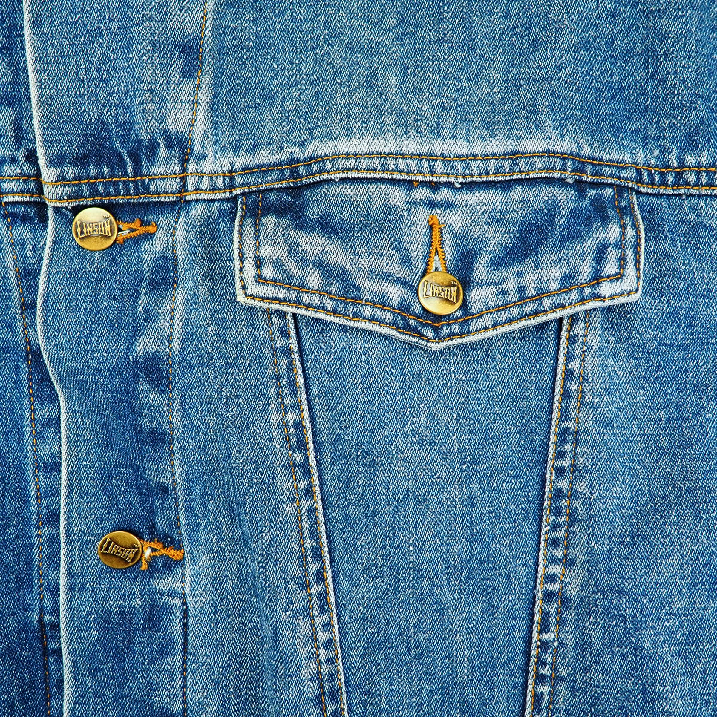 Linson Denim Trucker Jacket with Corduroy Collar & Cuffs Vintage 90s Large