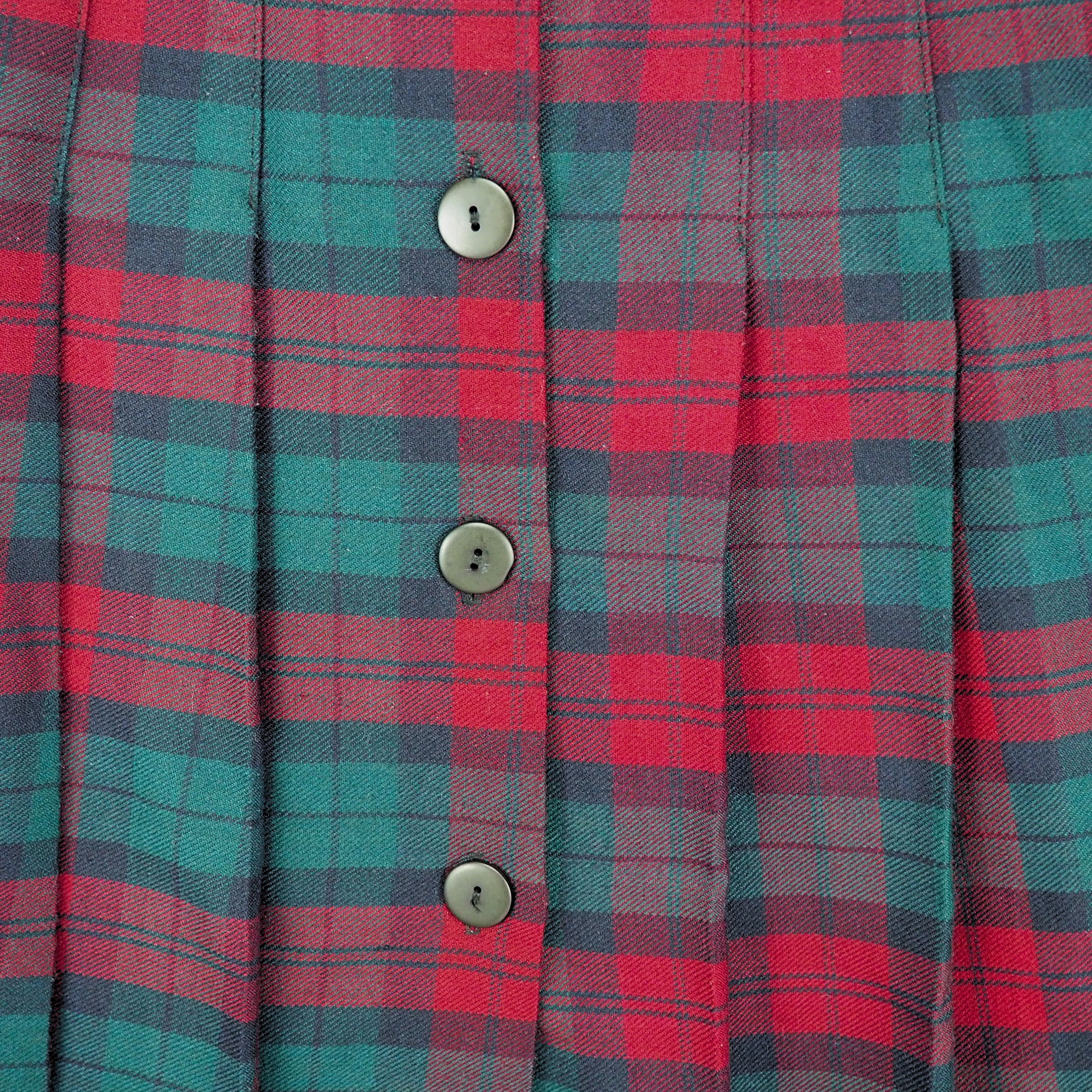 M Collection Pleated Plaid Lindsay Tartan Punk Schoolgirl Skirt Size 7 Small