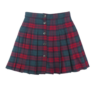 M Collection Pleated Plaid Lindsay Tartan Punk Schoolgirl Skirt Size 7 Small