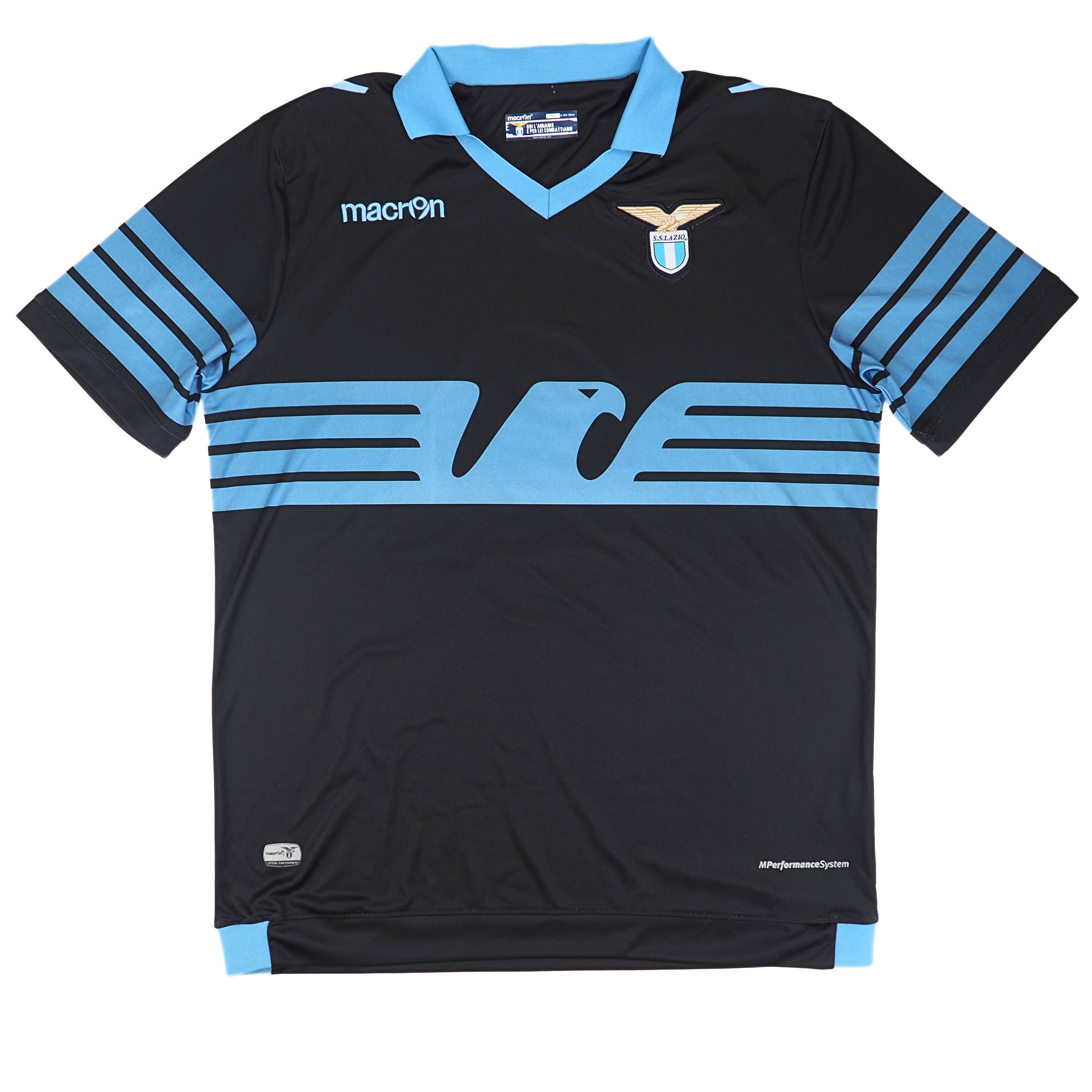 Macron 2015-16 SS Lazio Away Soccer Jersey SS 1 Maglia Bandiera XL