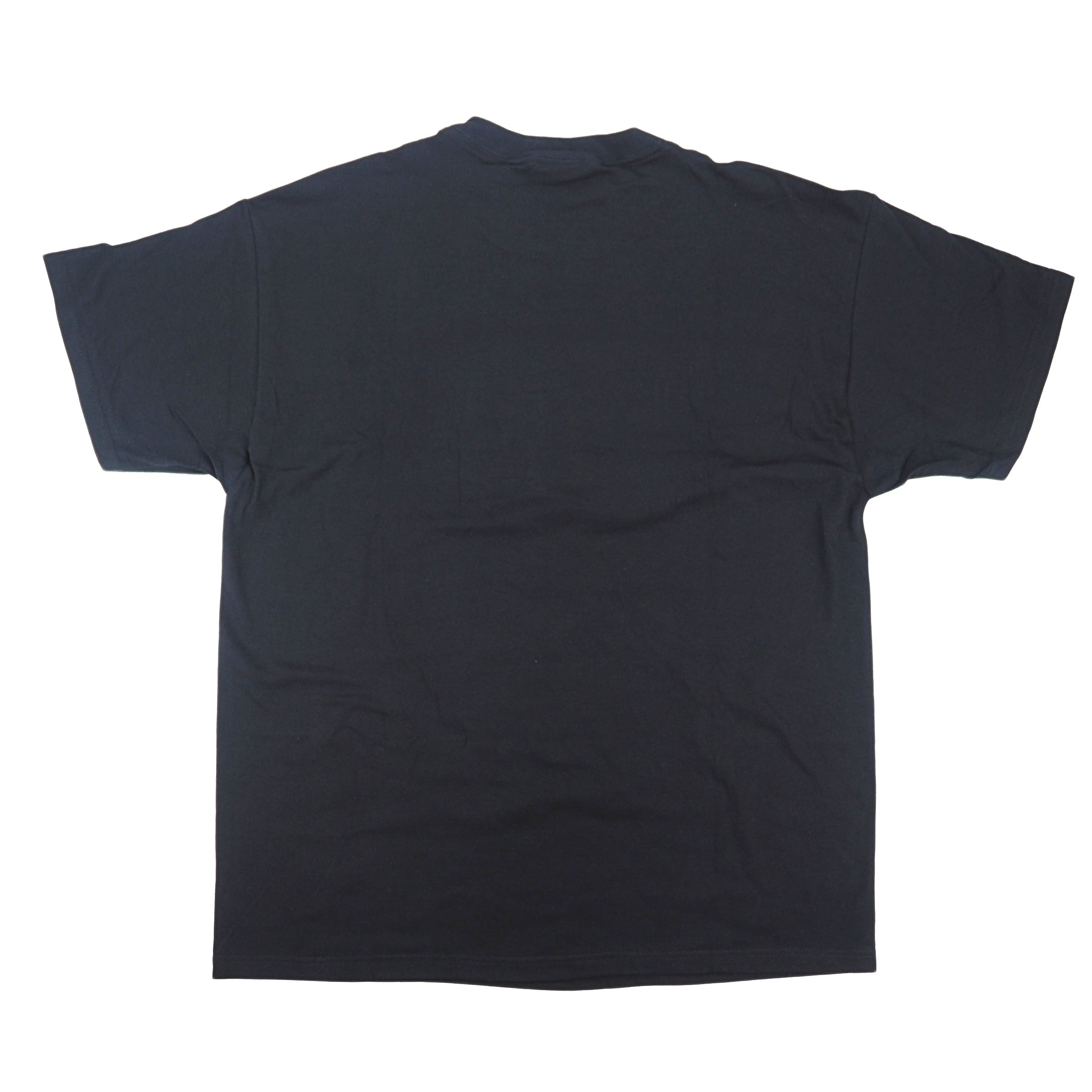 Black t-shirt on a white background