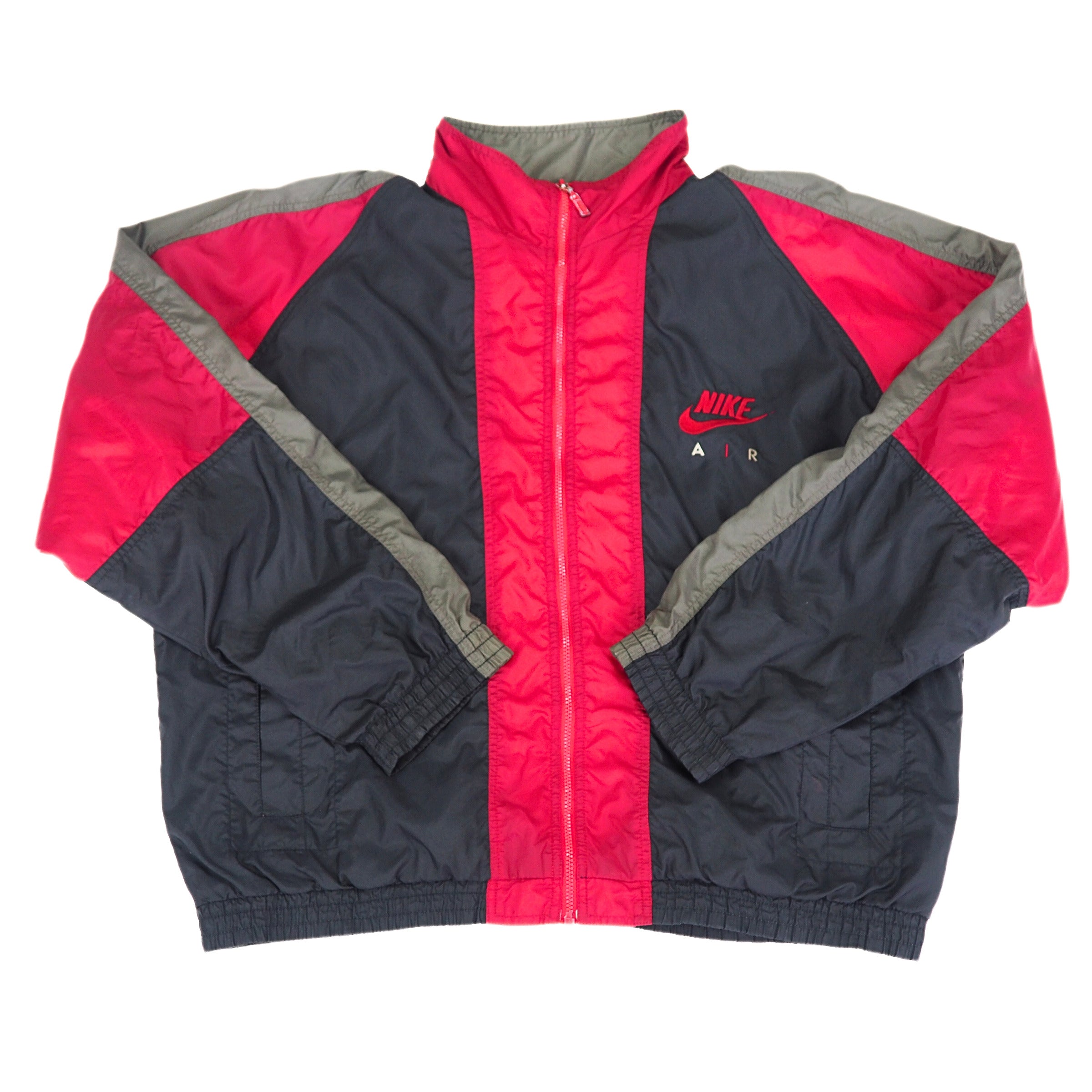 Nike Air Colour Block Full Zip Windbreaker Bred Jordan 90s Vintage Large