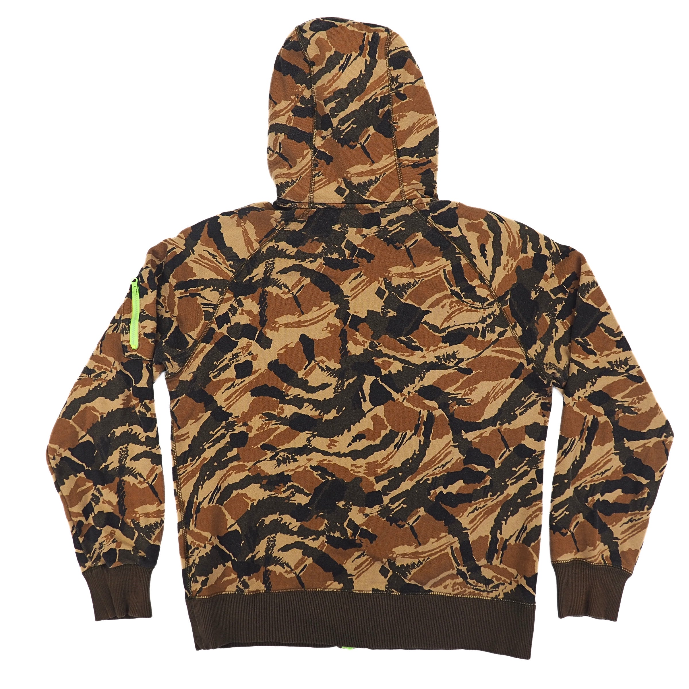 Nike Air Heritage Full-Zip Desert Camo Hoodie Dark Loden Flash Lime 547118-320 Mens Large