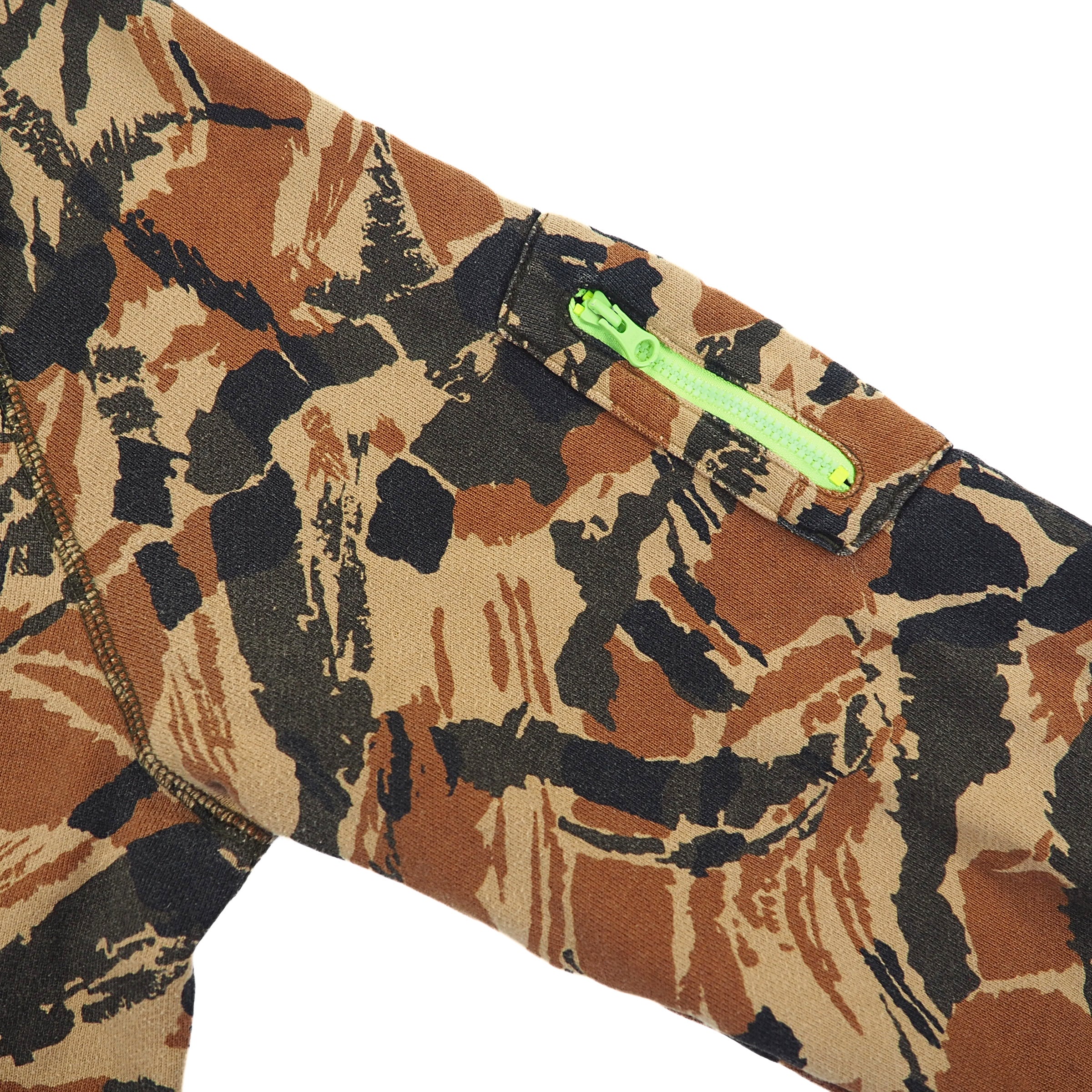 Nike Air Heritage Full-Zip Desert Camo Hoodie Dark Loden Flash Lime 547118-320 Mens Large